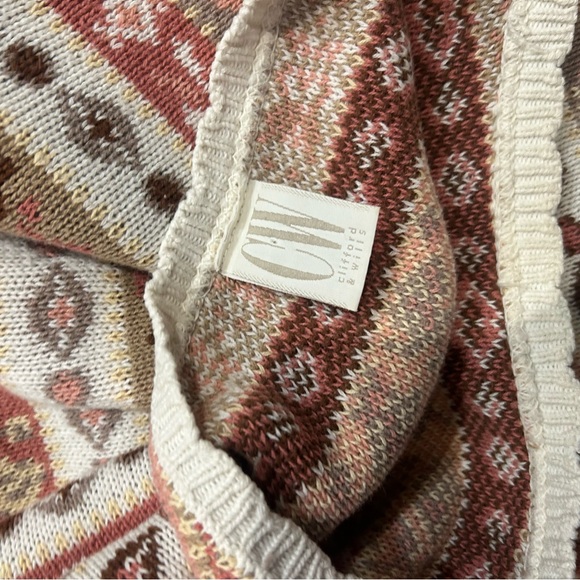 Striped Fair Isle Knit Sweater in Pink, Cream & Brown - Picture 5 of 6